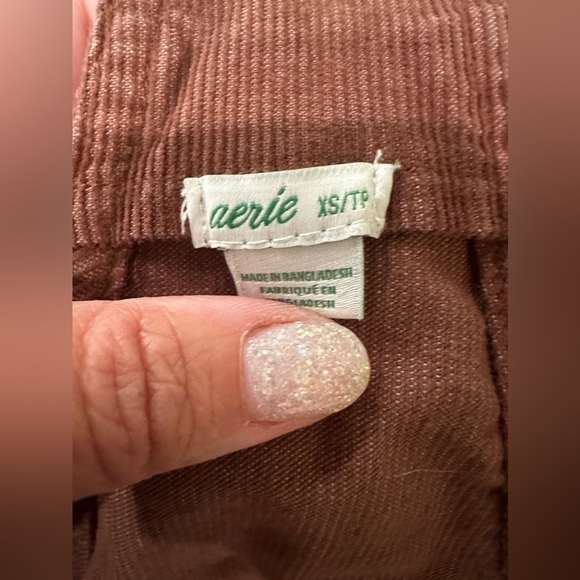 Aerie Corduroy Brown Overalls Pants Women's XS - Picture 4 of 6